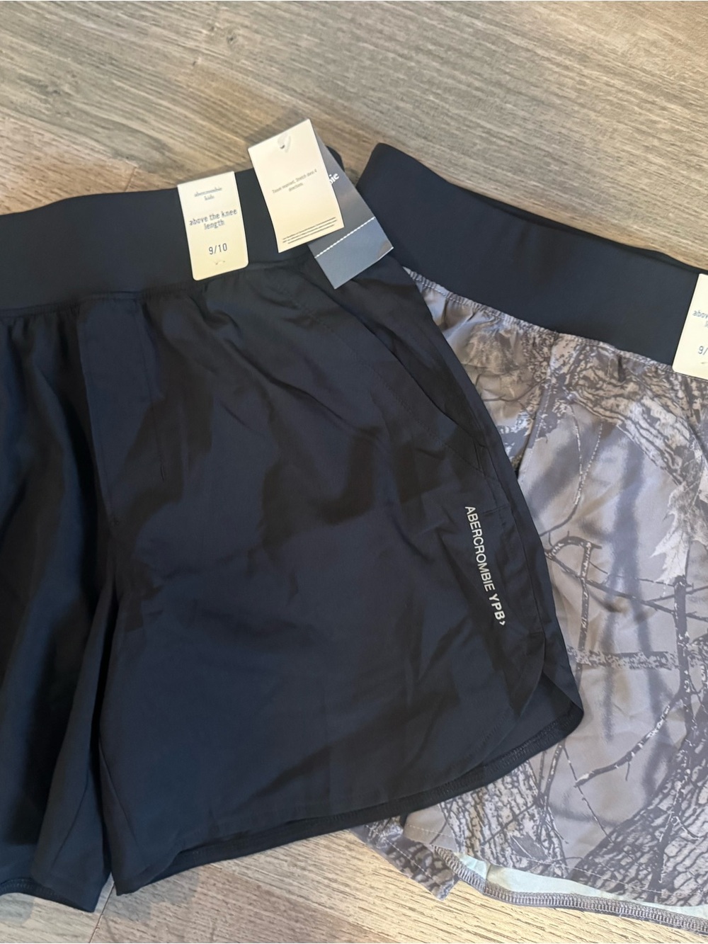 abercrombie kids Black & Gray Active Shorts Pair